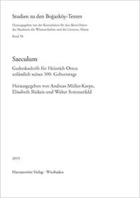 Müller-Karpe / Rieken / Sommerfeld | Saeculum | Buch | 978-3-447-10365-7 | sack.de