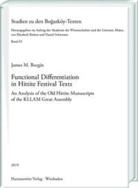 Burgin |  Functional Differentiation in Hittite Festival Texts | Buch |  Sack Fachmedien