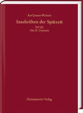 Jansen-Winkeln |  Inschriften der Spätzeit | Buch |  Sack Fachmedien