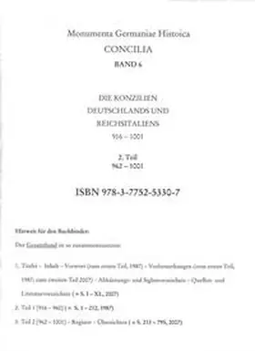 Hehl |  Die Konzilien Deutschlands und Reichsitaliens 916-1001, Teil 2: [962-1001]. Register | Buch |  Sack Fachmedien