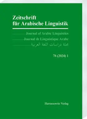 Arnold / Jastrow / Talay |  Zeitschrift für Arabische Linguistik 78 (2024) 1 | Buch |  Sack Fachmedien