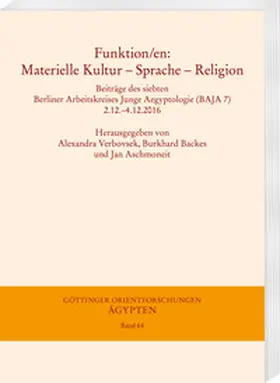 Verbovsek / Backes / Aschmoneit |  Funktion/en: Materielle Kultur - Sprache - Religion | eBook | Sack Fachmedien