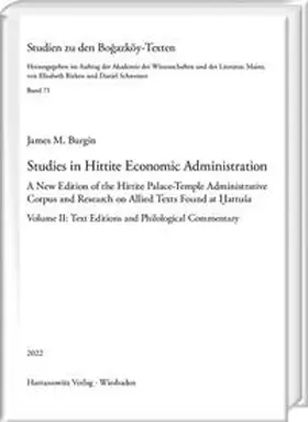 Burgin |  Studies in Hittite Economic Administration | eBook | Sack Fachmedien