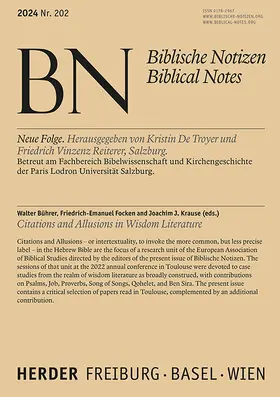 Bührer / Focken / Krause |  Citations and Allusions in Wisdom Literature | Buch |  Sack Fachmedien