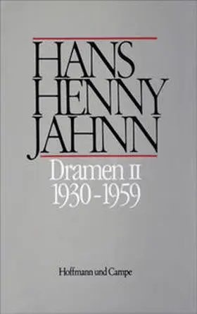 Jahnn / Schweikert / Bitz |  Werke in Einzelbänden. Hamburger Ausgabe / Dramen II | Buch |  Sack Fachmedien