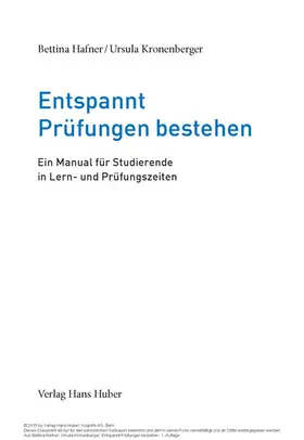 Hafner / Kronenberger |  Entspannt Prüfungen bestehen | eBook | Sack Fachmedien