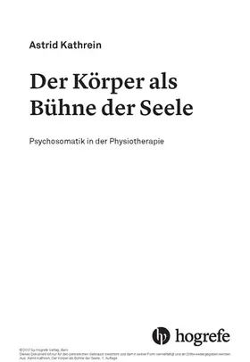 Kathrein |  Der Körper als Bühne der Seele | eBook | Sack Fachmedien