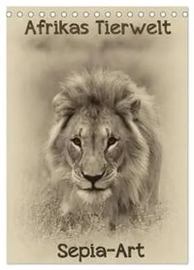 Voß / CALVENDO | Afrikas Tierwelt - Sepia-Art (Tischkalender 2025 DIN A5 hoch), CALVENDO Monatskalender | Sonstiges | 978-3-457-00145-5 | sack.de