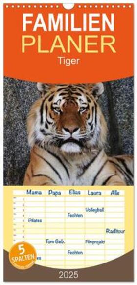 Hennig / CALVENDO |  Familienplaner 2025 - Tiger mit 5 Spalten (Wandkalender, 21 x 45 cm) CALVENDO | Sonstiges |  Sack Fachmedien