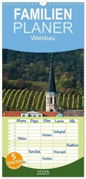 Braun / CALVENDO |  Familienplaner 2025 - Strukturen im Weinbau mit 5 Spalten (Wandkalender, 21 x 45 cm) CALVENDO | Sonstiges |  Sack Fachmedien