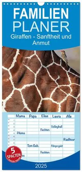 Herzog / CALVENDO |  Familienplaner 2025 - Giraffen - Sanftheit und Anmut mit 5 Spalten (Wandkalender, 21 x 45 cm) CALVENDO | Sonstiges |  Sack Fachmedien