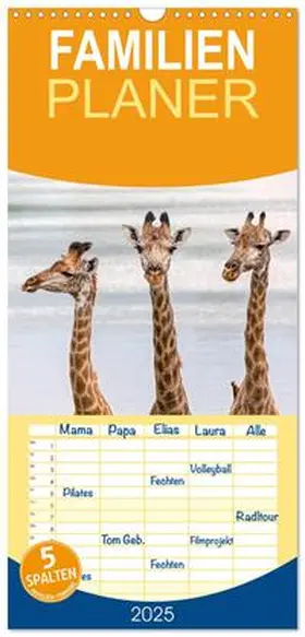 Voß / CALVENDO |  Familienplaner 2025 - Afrikas Tierwelt: Giraffen mit 5 Spalten (Wandkalender, 21 x 45 cm) CALVENDO | Sonstiges |  Sack Fachmedien