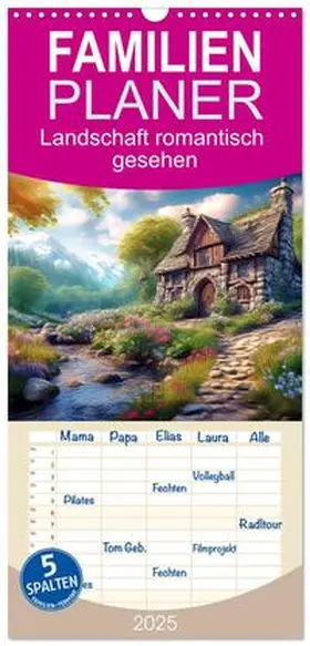 Braun / CALVENDO |  Familienplaner 2025 - Landschaft romantisch gesehen mit 5 Spalten (Wandkalender, 21 x 45 cm) CALVENDO | Sonstiges |  Sack Fachmedien