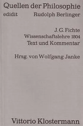 Fichte |  Wissenschaftslehre 1804 | Buch |  Sack Fachmedien