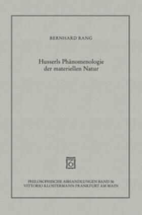 Rang |  Husserls Phänomenologie der materiellen Natur | Buch |  Sack Fachmedien