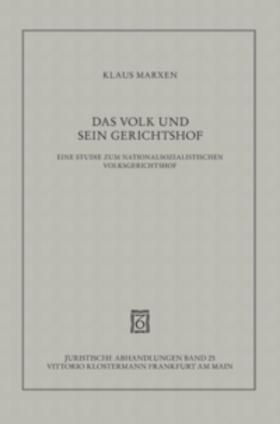 Marxen |  Das Volk und sein Gerichtshof | Buch |  Sack Fachmedien