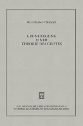 Cramer |  Grundlegung einer Theorie des Geistes | Buch |  Sack Fachmedien