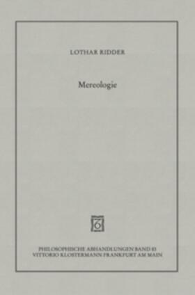 Ridder |  Mereologie | Buch |  Sack Fachmedien