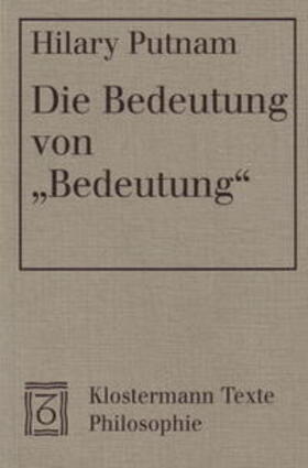 Putnam / Spohn |  Putnam, H: Bedeutung v. Bedeutung | Buch |  Sack Fachmedien