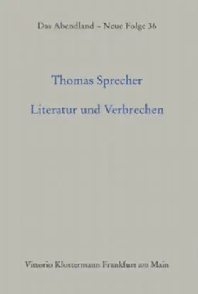 Sprecher |  Literatur und Verbrechen | Buch |  Sack Fachmedien