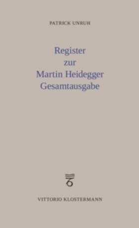 Unruh |  Register zur Martin Heidegger Gesamtausgabe | Buch |  Sack Fachmedien