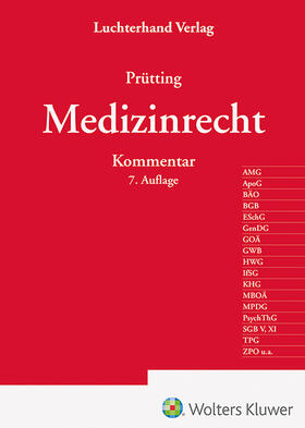 Prütting |  Medizinrecht - Kommentar | Buch |  Sack Fachmedien