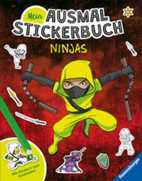 Grubing, T: Mein Ausmal-Stickerbuch: Ninjas | Buch |  Sack Fachmedien