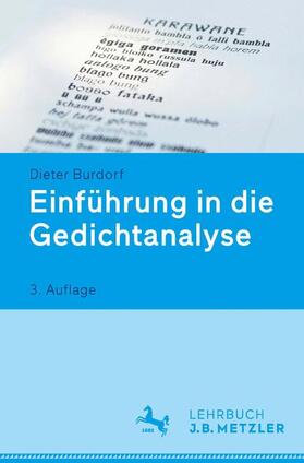 Burdorf |  Einführung in die Gedichtanalyse | Buch |  Sack Fachmedien