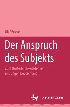 Briese |  Der Anspruch des Subjekts | Buch |  Sack Fachmedien