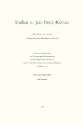 Schweikert |  Studien zu Jean Pauls "Komet" | eBook | Sack Fachmedien