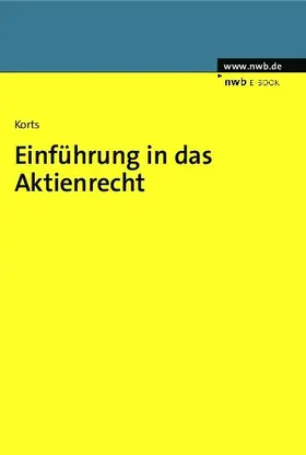 Korts |  Einführung in das Aktienrecht | eBook | Sack Fachmedien