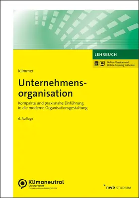 Klimmer |  Unternehmensorganisation | Buch |  Sack Fachmedien