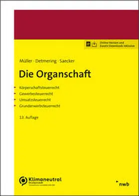 Müller / Detmering / Saecker |  Die Organschaft | Online-Buch | Sack Fachmedien