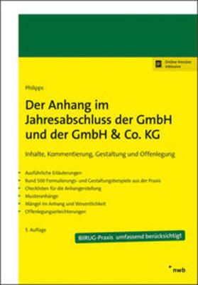 Philipps |  Philipps, H: Anhang im Jahresabschluss der GmbH und der GmbH | Buch |  Sack Fachmedien