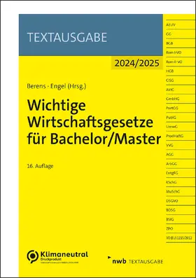 Berens / Engel |  Wichtige Wirtschaftsgesetze für Bachelor/Master | Buch |  Sack Fachmedien