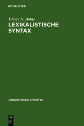 Höhle |  Lexikalistische Syntax | Buch |  Sack Fachmedien