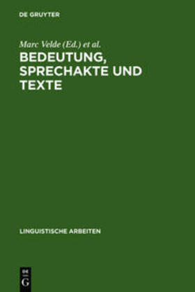 Vandeweghe / Velde |  Bedeutung, Sprechakte und Texte | Buch |  Sack Fachmedien