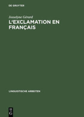 Gérard |  L'exclamation en français | Buch |  Sack Fachmedien