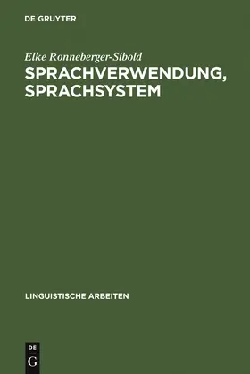 Ronneberger-Sibold |  Sprachverwendung, Sprachsystem | Buch |  Sack Fachmedien