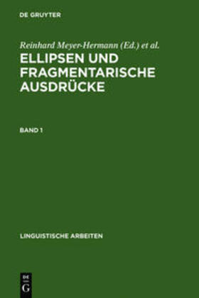 Rieser / Meyer-Hermann |  Ellipsen und fragmentarische Ausdrücke | Buch |  Sack Fachmedien