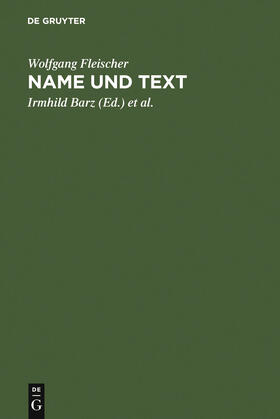 Fleischer / Fix / Barz |  Name und Text | Buch |  Sack Fachmedien