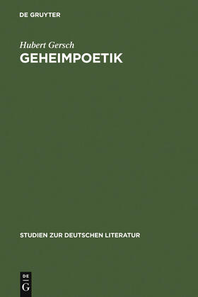 Gersch |  Geheimpoetik | Buch |  Sack Fachmedien