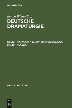 Wiese |  Deutsche Dramaturgie vom Barock bis zur Klassik | Buch |  Sack Fachmedien