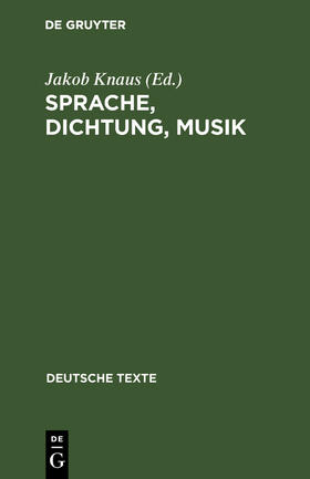 Knaus |  Sprache, Dichtung, Musik | Buch |  Sack Fachmedien