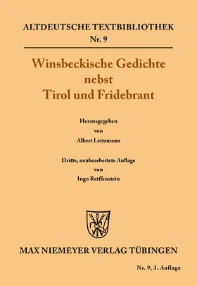 Reiffenstein / Leitzmann |  Winsbeckische Gedichte nebst Tirol und Fridebrant | Buch |  Sack Fachmedien