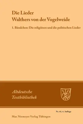 Maurer |  Die Lieder Walthers von der Vogelweide | Buch |  Sack Fachmedien