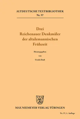 Daab |  Drei Reichenauer Denkmäler der altalemannischen Frühzeit | Buch |  Sack Fachmedien