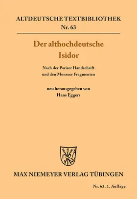 Eggers |  Der althochdeutsche Isidor | Buch |  Sack Fachmedien