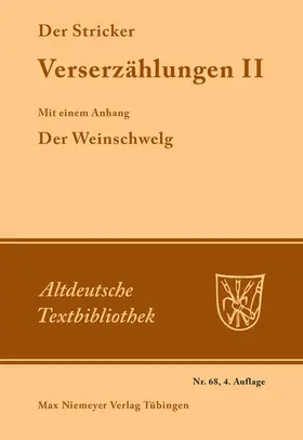 Stricker / Janota / Fischer |  Verserzählungen II | Buch |  Sack Fachmedien