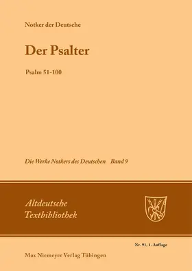 Notker der Deutsche / Tax |  Der Psalter | Buch |  Sack Fachmedien